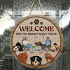 Welcome - Personalized Round Wood Sign