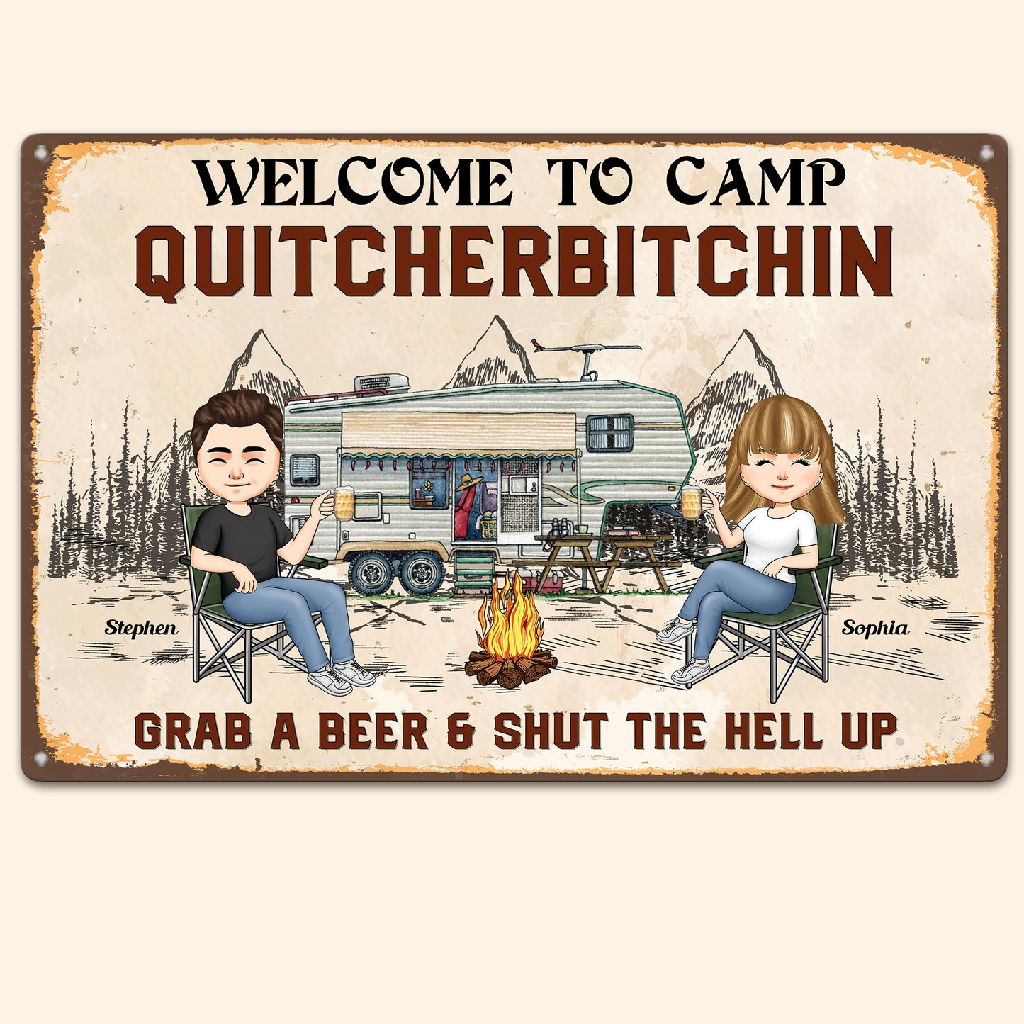 https://macorner.co/cdn/shop/products/Welcome-To-Camp-Quitcherbitchin-Personalized-Metal-Sign-Birthday-Funny--Gift-For-Family-Camping-Lovers-_1.jpg?v=1646794617&width=1445