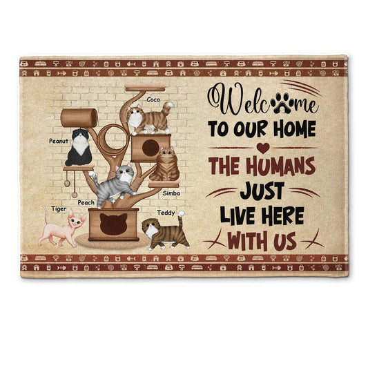 Welcome To Cat's Home - Personalized Doormat - Funny Gift For Family, Cat Lovers, Cat Owner, Porch Decoration, Funny Seasonal Decor