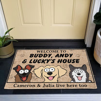 Welcome To Dog's House - Personalized Doormat