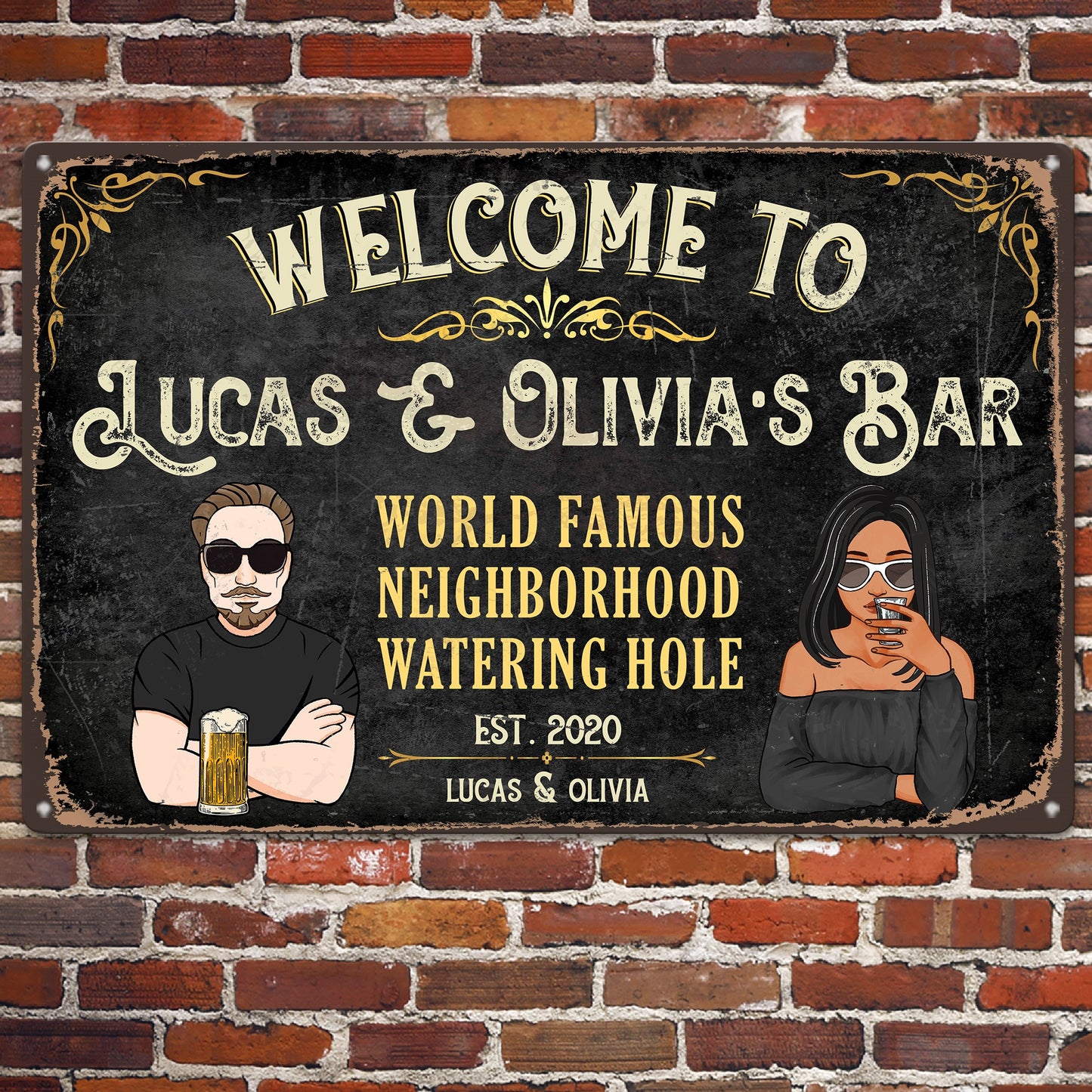 Welcome To Funny Bar Signs - Personalized Metal Sign