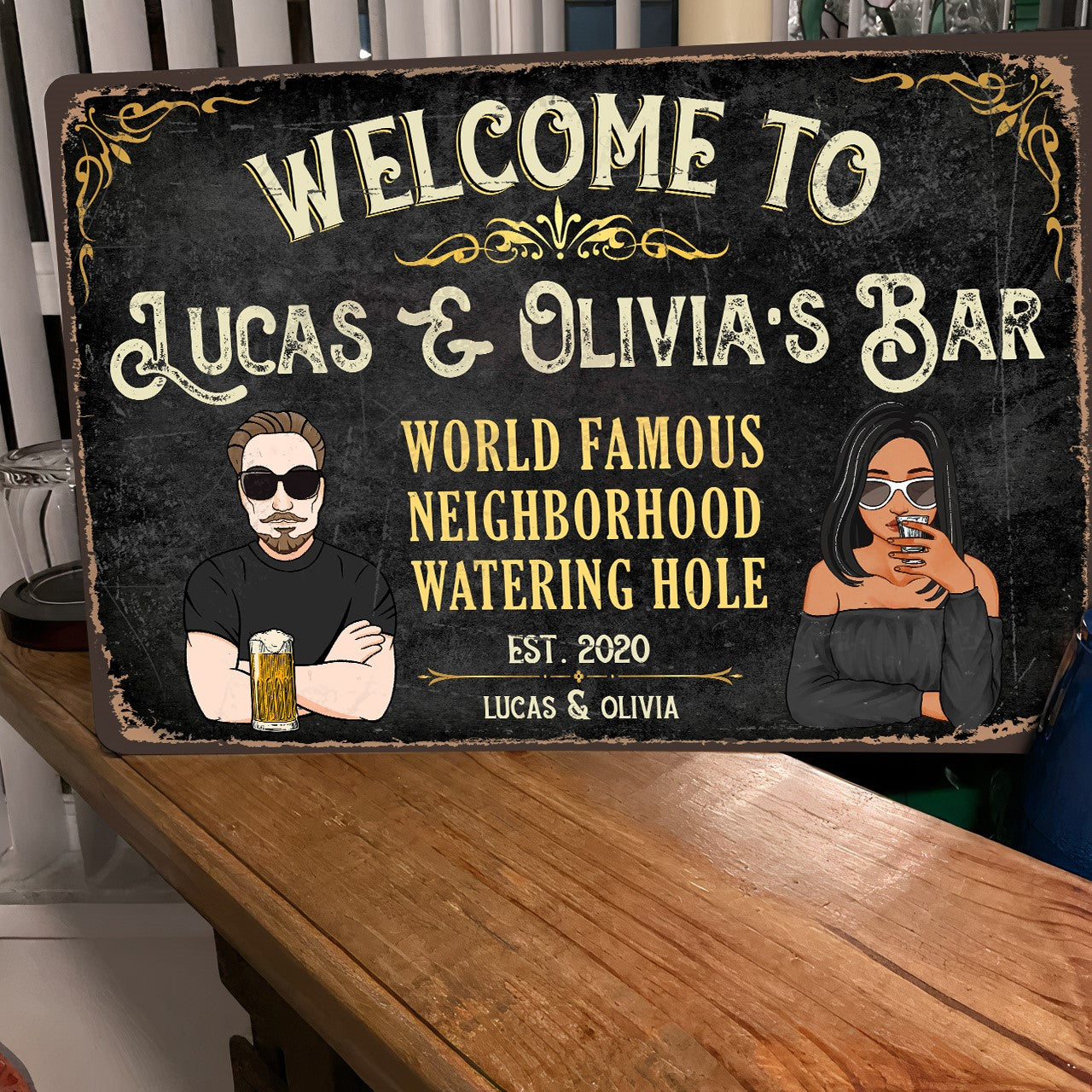 Welcome To Funny Bar Signs - Personalized Metal Sign