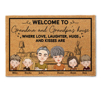 Welcome To Grandpa And Grandma's House - Personalized Doormat