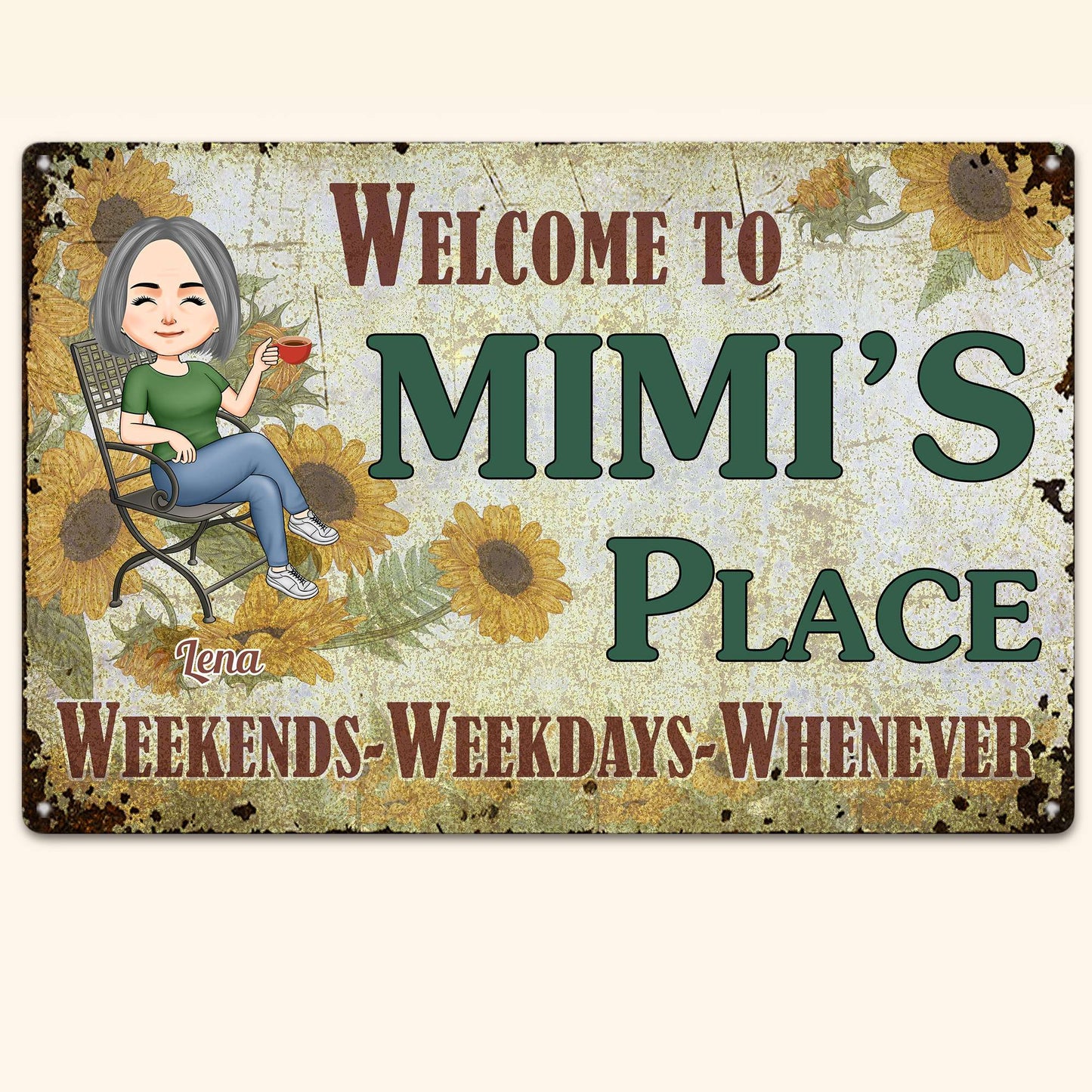 Welcome To Mimi's, Grandma Place - Personalized Metal Sign
