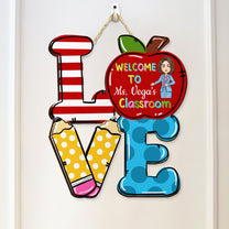 Welcome To My Classroom - Personalized Custom Shaped Wood Sign
