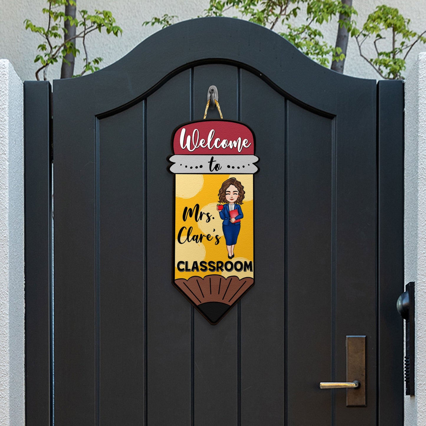 Welcome To My Classroom - Personalized Custom Shaped Wood Sign