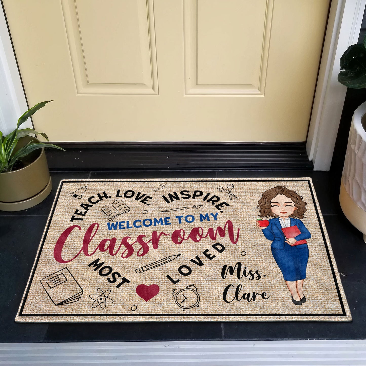Welcome To My Classroom - Personalized Doormat