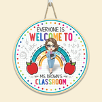 Welcome To My Classroom - Personalized Round Wood Sign - Back To School, Decor, Door Sign Gift For Classroom, Teacher, Students