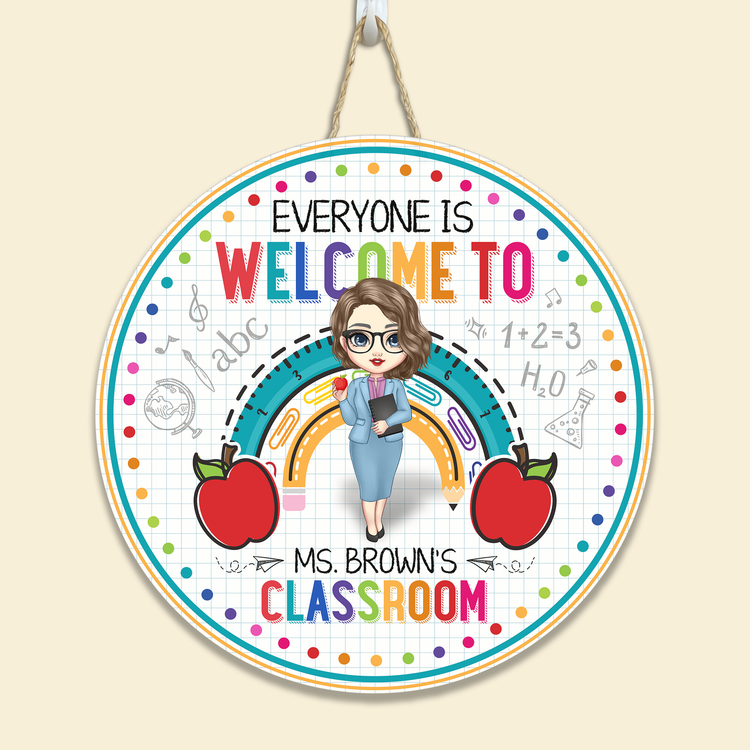 Welcome To My Classroom - Personalized Round Wood Sign - Back To School, Decor, Door Sign Gift For Classroom, Teacher, Students