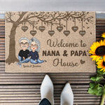 Welcome To Nana & Papa's House - Personalized Doormat
