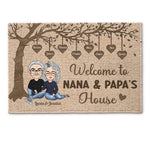 Welcome To Nana & Papa's House - Personalized Doormat