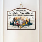 Welcome To Our Campsite - Personalized Custom Shaped Wood Sign