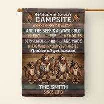 Welcome To Our Campsite - Personalized Flag