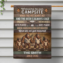 Welcome To Our Campsite - Personalized Flag