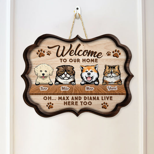 Welcome To Our Home - Personalized Custom Shaped Wood Sign