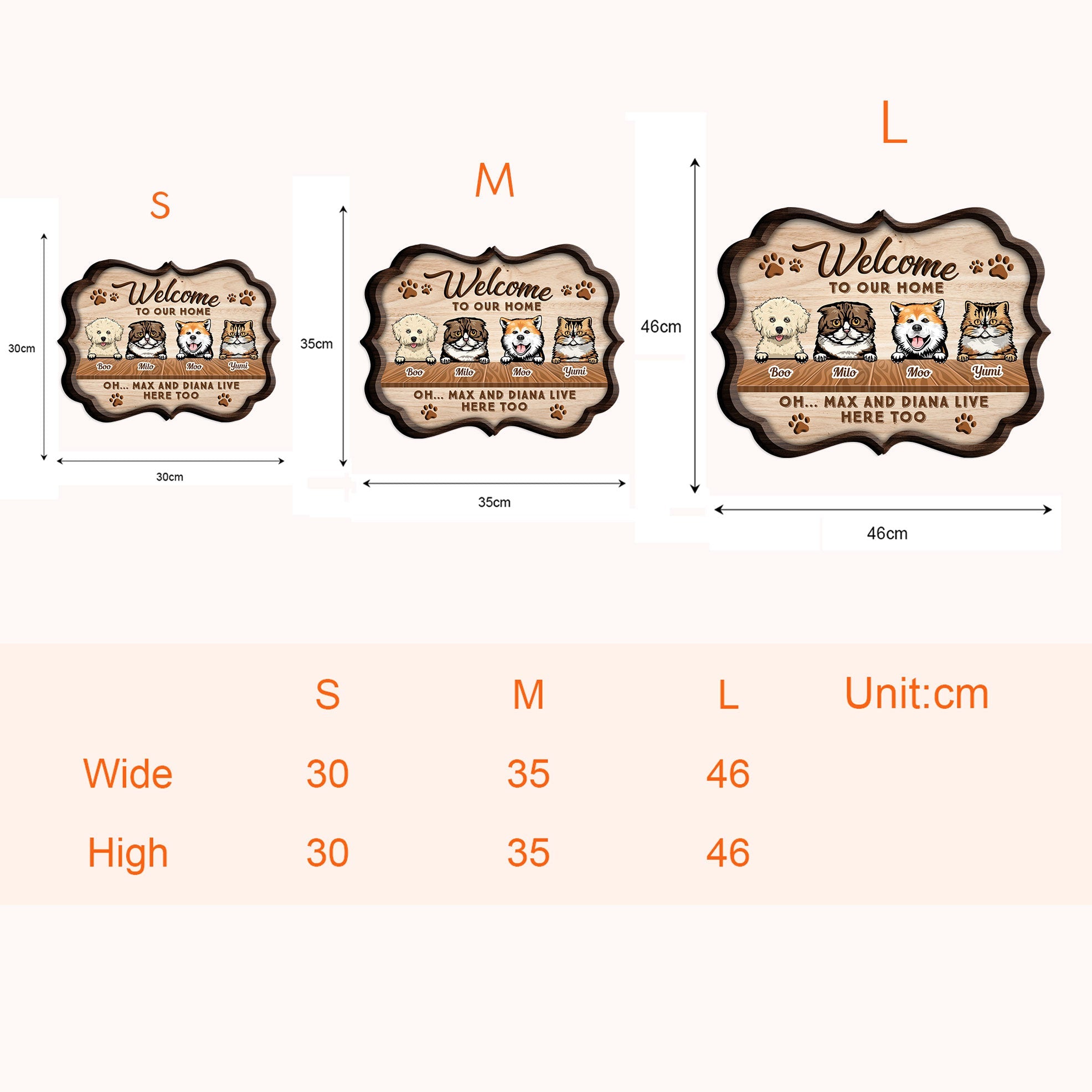Welcome To Our Home - Personalized Custom Shaped Wood Sign