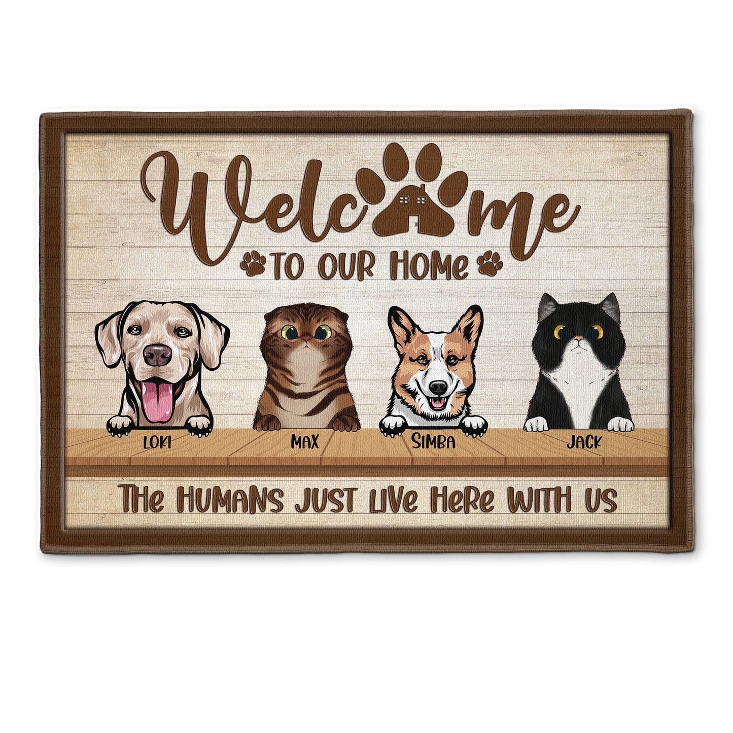 Welcome To Our Home - Personalized Doormat - Birthday Gift For Dog Cat Lovers