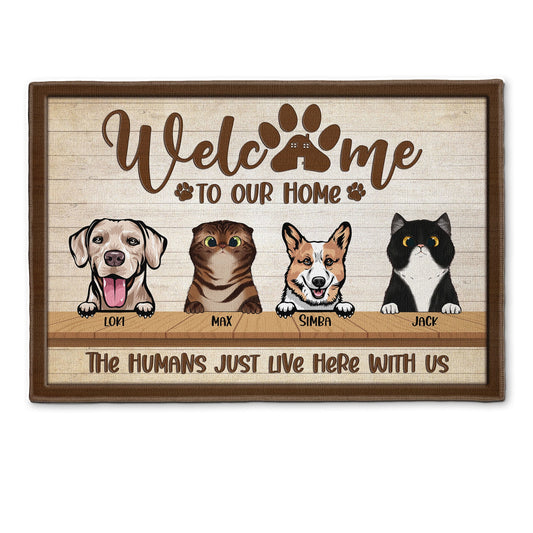 Welcome To Our Home - Personalized Doormat - Birthday Gift For Dog Cat Lovers