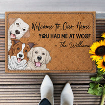 You Had Me At Woof - Personalized Doormat