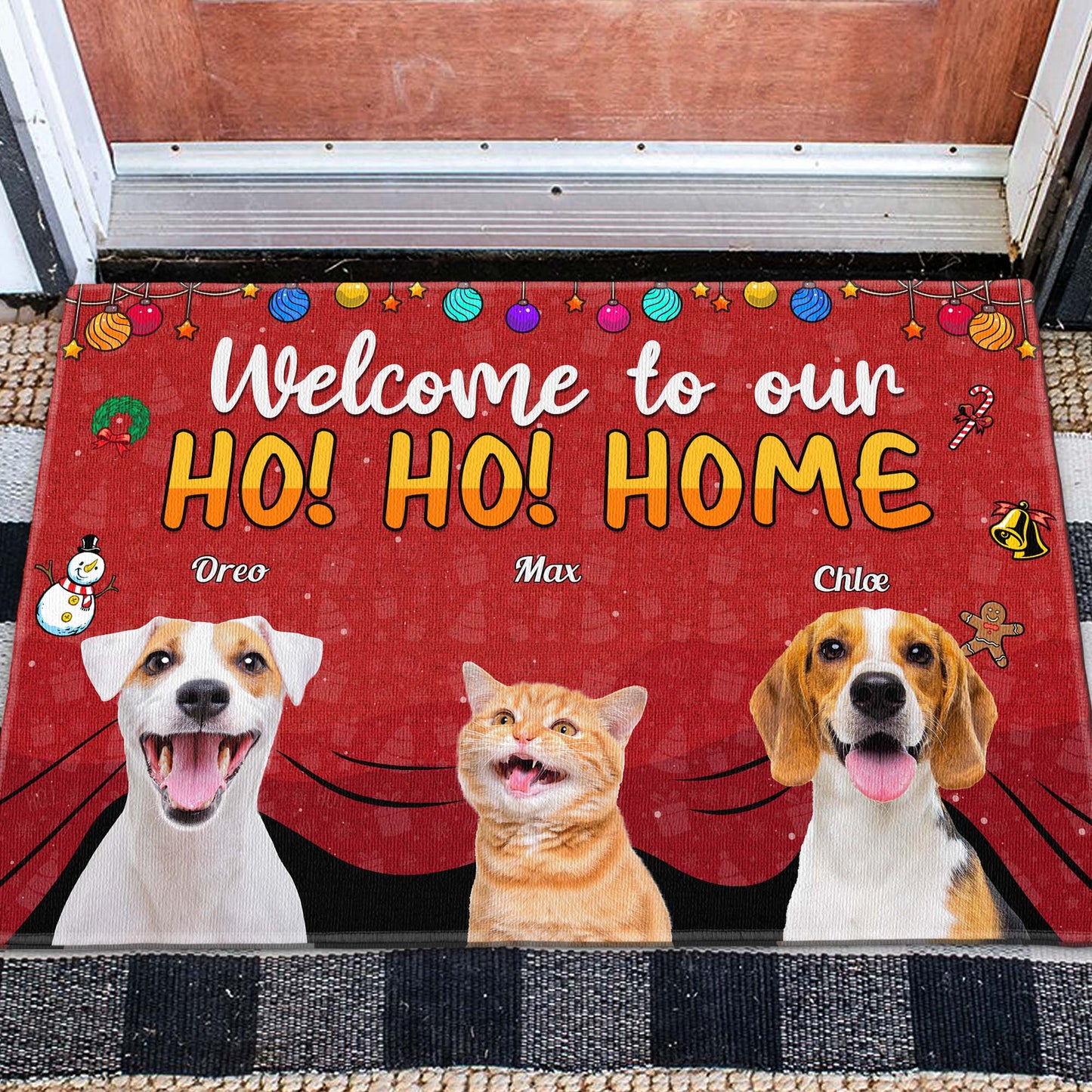 Welcome To My Ho!Ho!Home - Personalized Photo Doormat