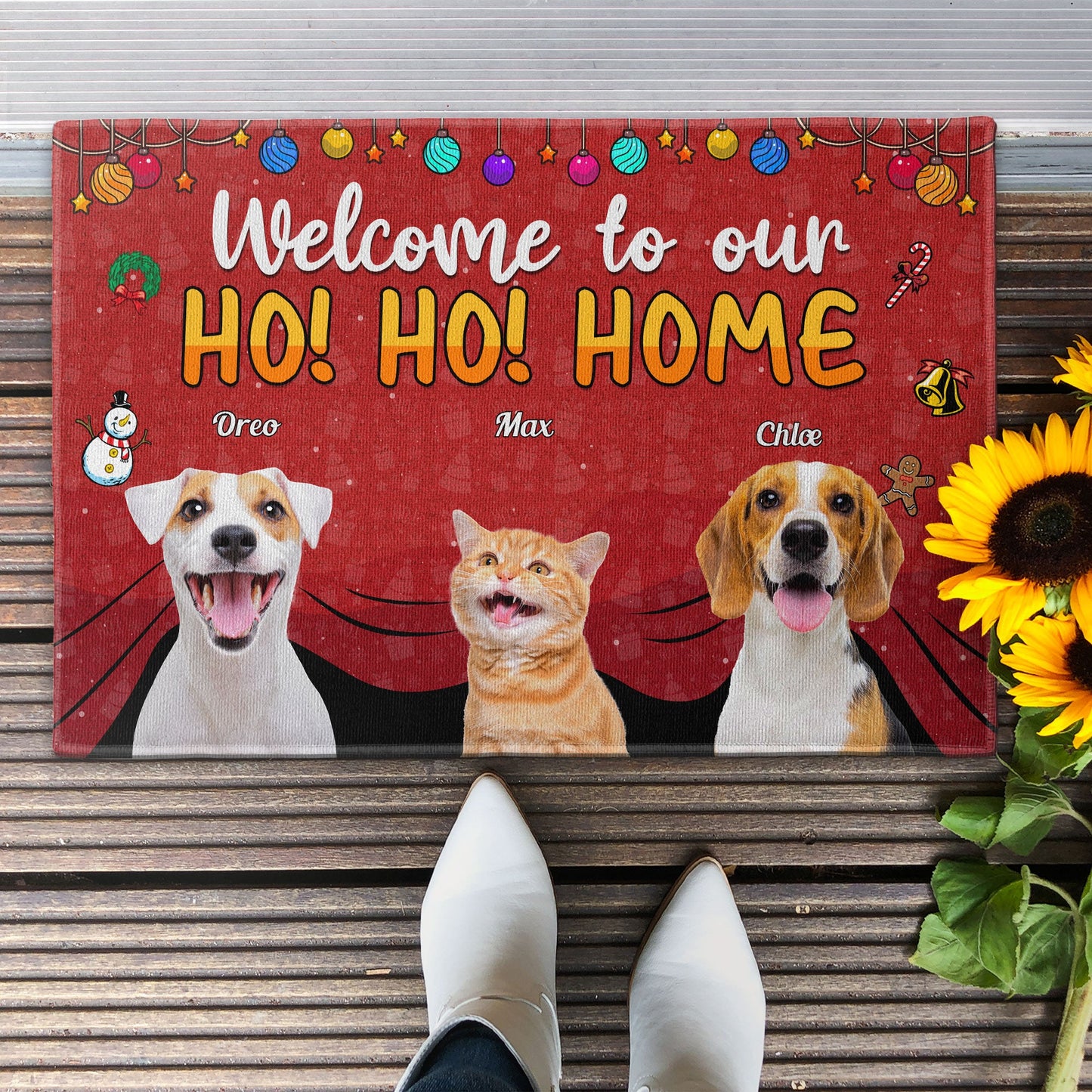Welcome To My Ho!Ho!Home - Personalized Photo Doormat