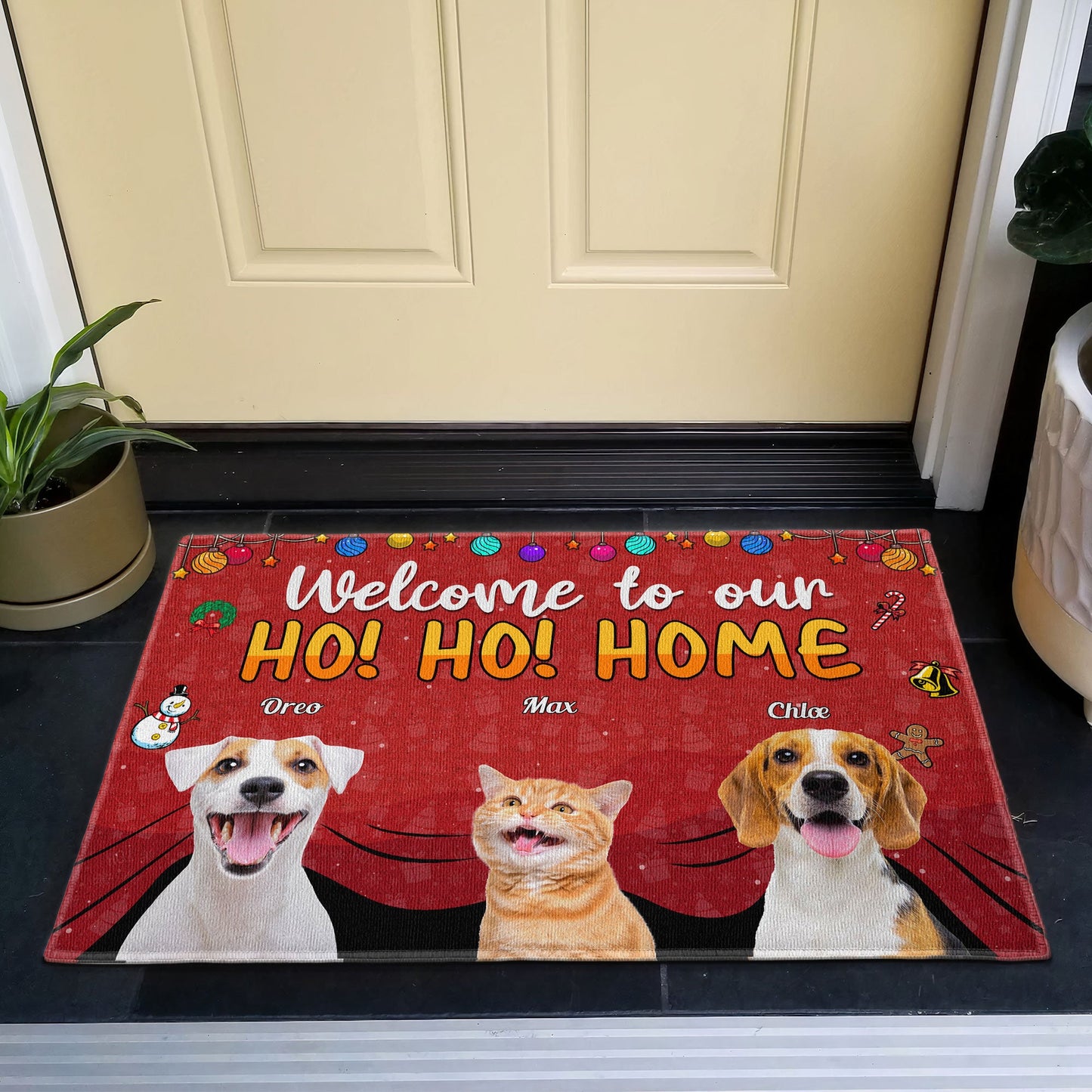 Welcome To My Ho!Ho!Home - Personalized Photo Doormat