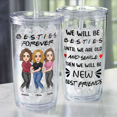 We'll Be New Besties - Personalized Acrylic Tumbler With Straw