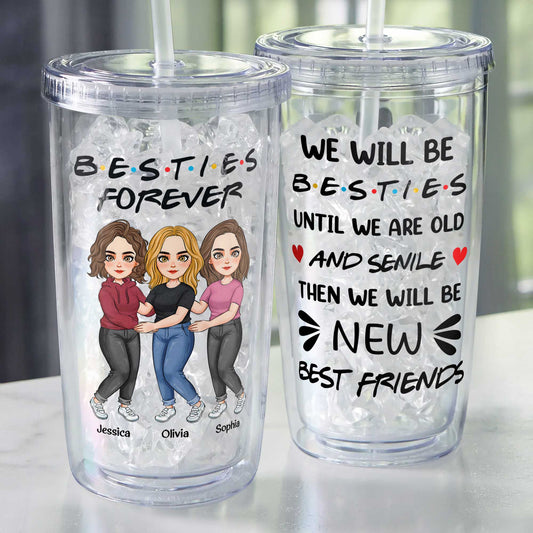 We'll Be New Besties - Personalized Acrylic Insulated Tumbler With Straw