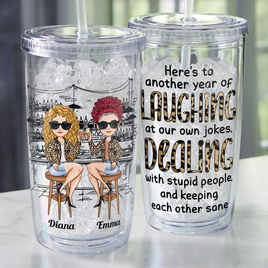 We'll Be New Besties - Personalized Acrylic Tumbler With Straw