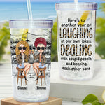 We'll Be New Besties - Personalized Acrylic Tumbler With Straw