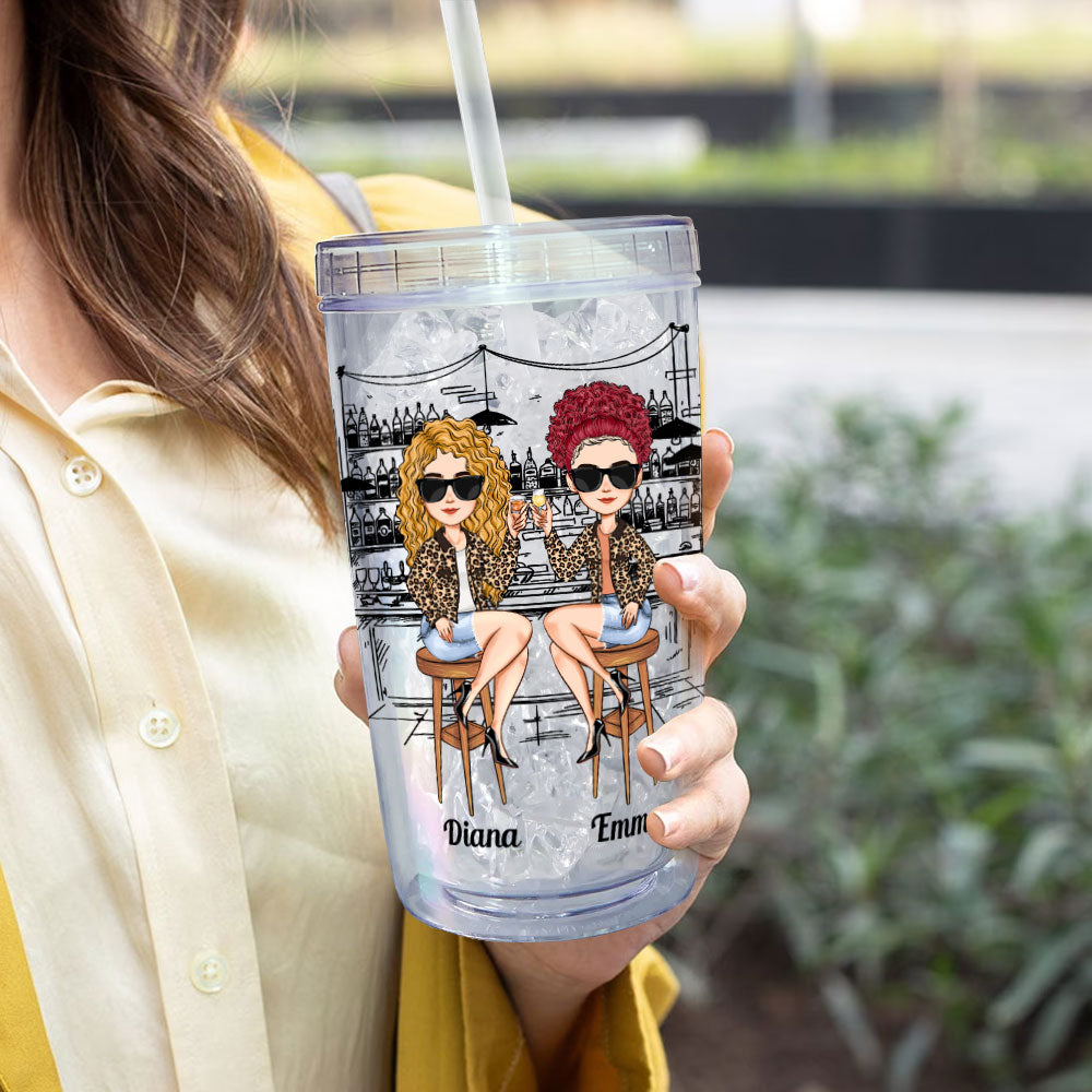 We'll Be New Besties - Personalized Acrylic Tumbler With Straw