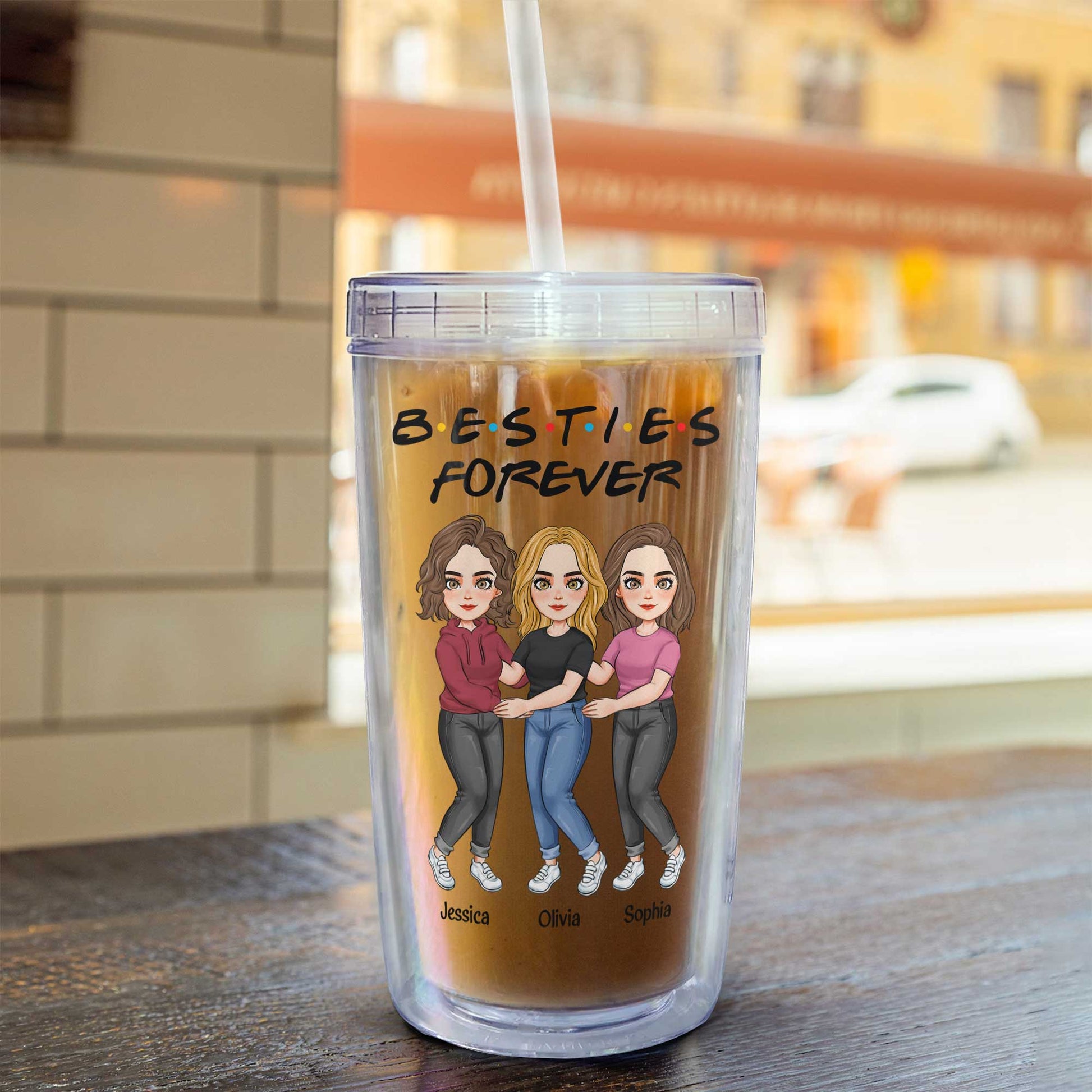 We'll Be New Besties - Personalized Acrylic Insulated Tumbler With Straw