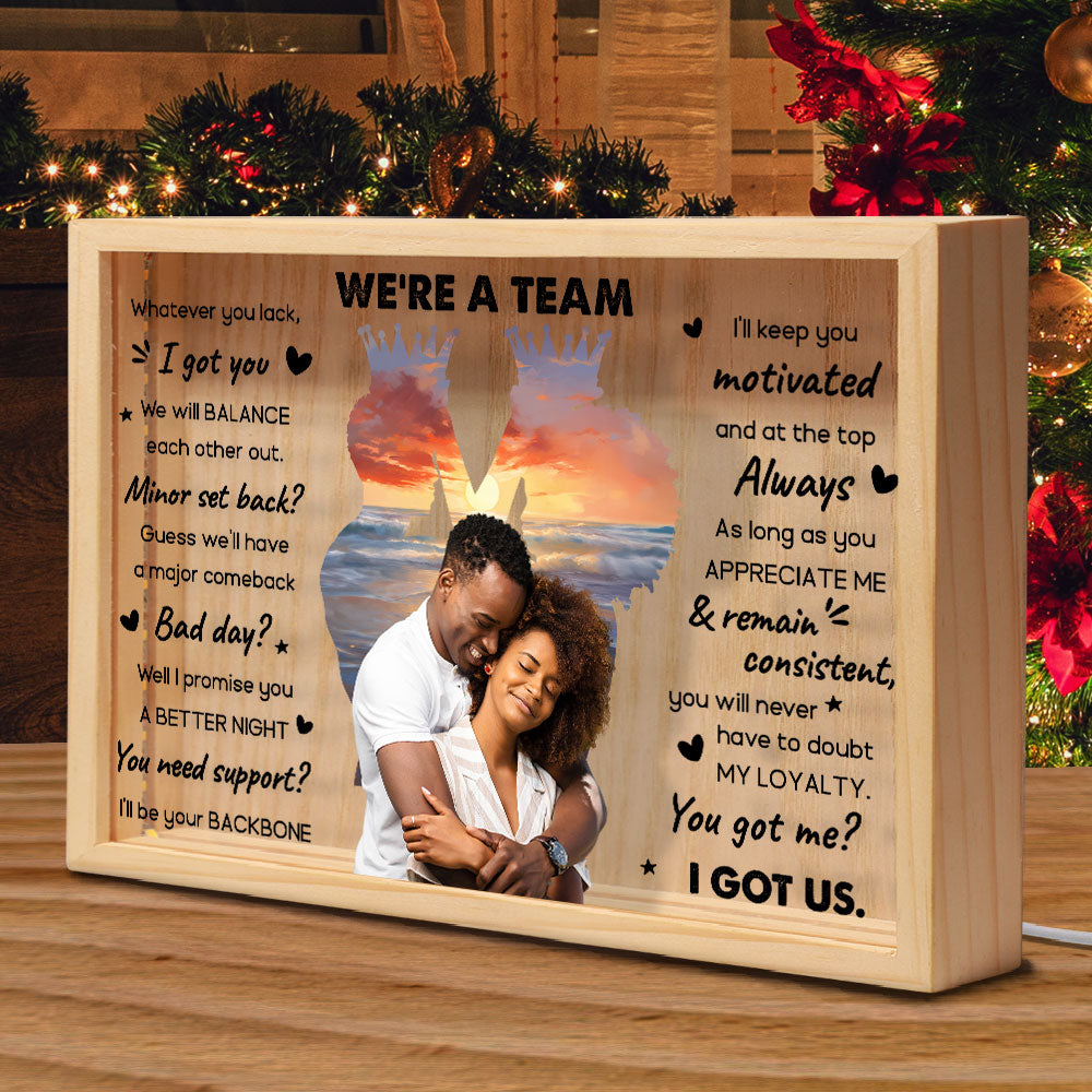 We're A Team Anniversary Gift - Personalized Photo Frame Light Box