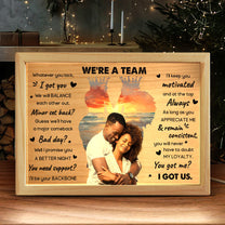 We're A Team Anniversary Gift - Personalized Photo Frame Light Box