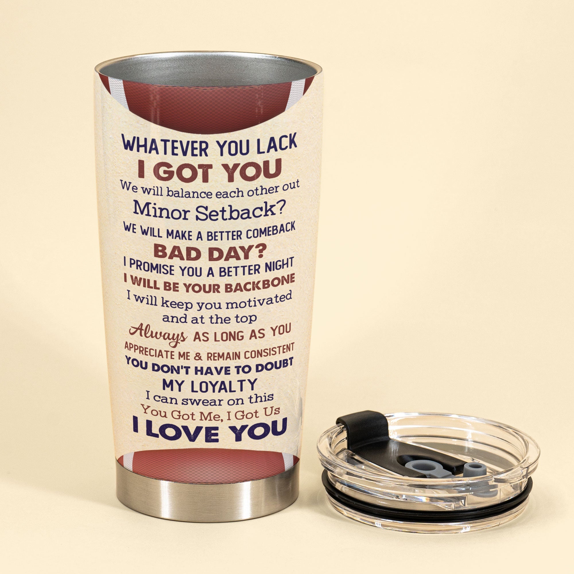 We're A Team - Personalized Tumbler Cup - Birthday, Anniversary Gift For Football Couple, Boyfriend, Girlfriend, Husband & Wife