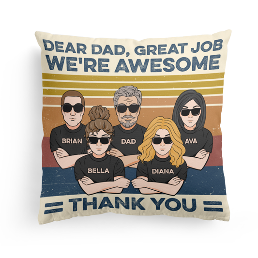 We're Awesome - Personalized Pillow (Insert Included) - Father's Day, Birthday, Funny Gift For Dad, Father, Dada - From Sons & Daughters