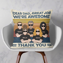 We're Awesome - Personalized Pillow (Insert Included) - Father's Day, Birthday, Funny Gift For Dad, Father, Dada - From Sons & Daughters