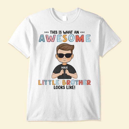 What Awesome Brother Sister Looks Like - Personalized Youth Shirt - Gift For Brothers, Sisters - Kid Self-pointing