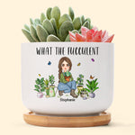 What The Fucculent - Personalized Ceramic Plant Pot With Tray
