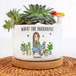 What The Fucculent - Personalized Ceramic Plant Pot With Tray