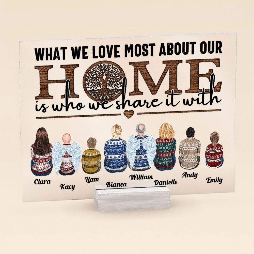 What We Love Most About Our Home - Personalized Acrylic Plaque - Heartwarming Gift For Dad, Papa, Mom, Grandparents, Family Members - Horizontal Version