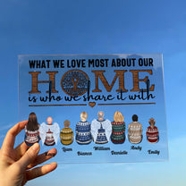 What We Love Most About Our Home - Personalized Acrylic Plaque - Heartwarming Gift For Dad, Papa, Mom, Grandparents, Family Members - Horizontal Version