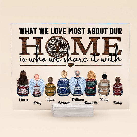 What We Love Most About Our Home - Personalized Acrylic Plaque - Heartwarming Gift For Dad, Papa, Mom, Grandparents, Family Members - Horizontal Version