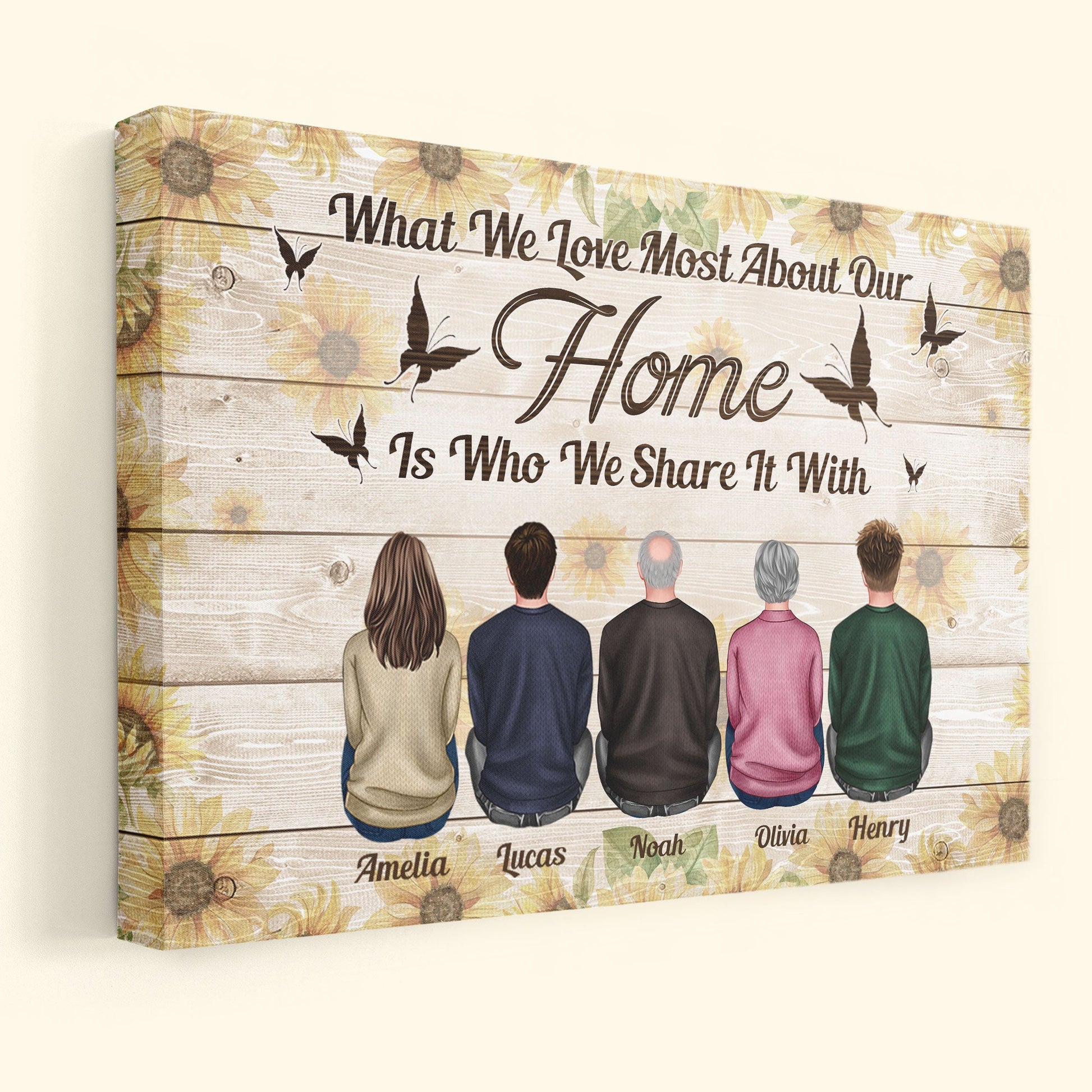 What We Love Most About Our Home - Personalized Canvas - Anniversary Gift For Family