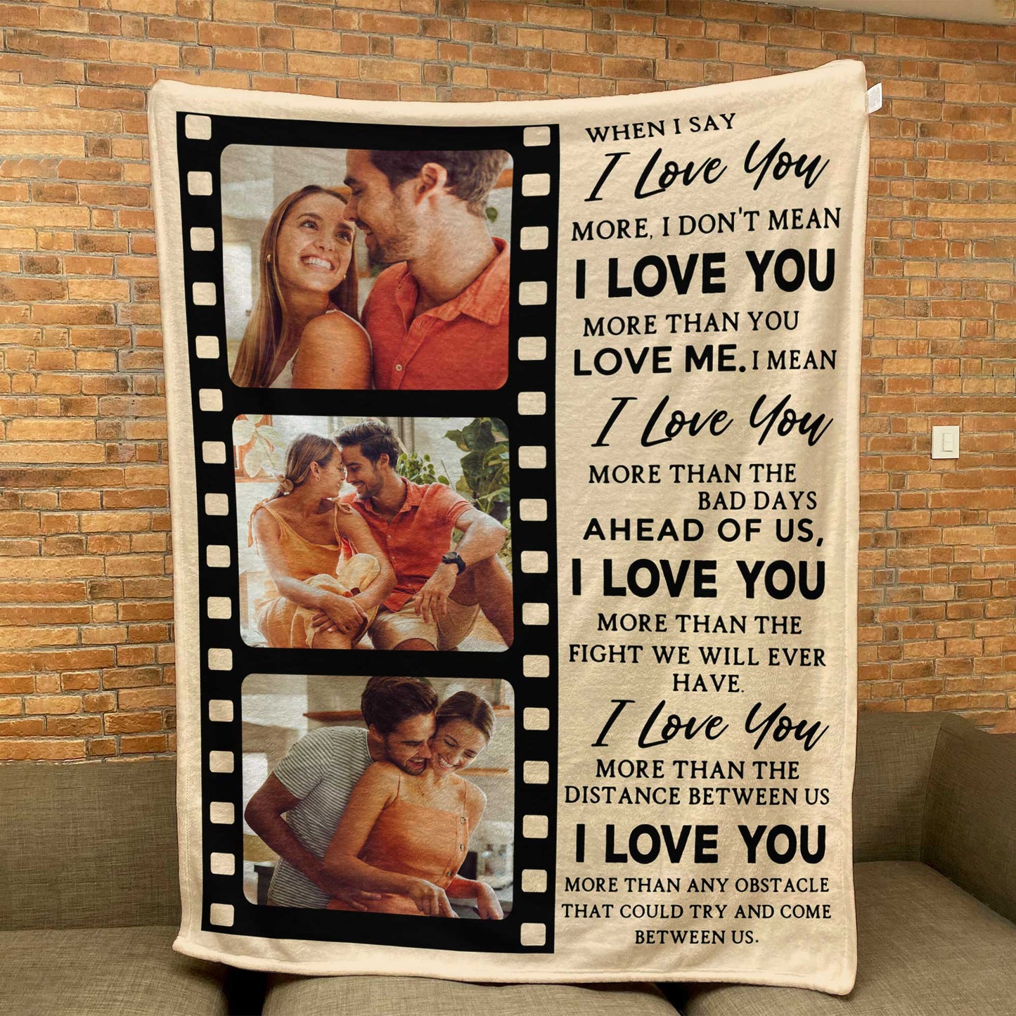 When I Say I Love You More - Personalized Photo Blanket