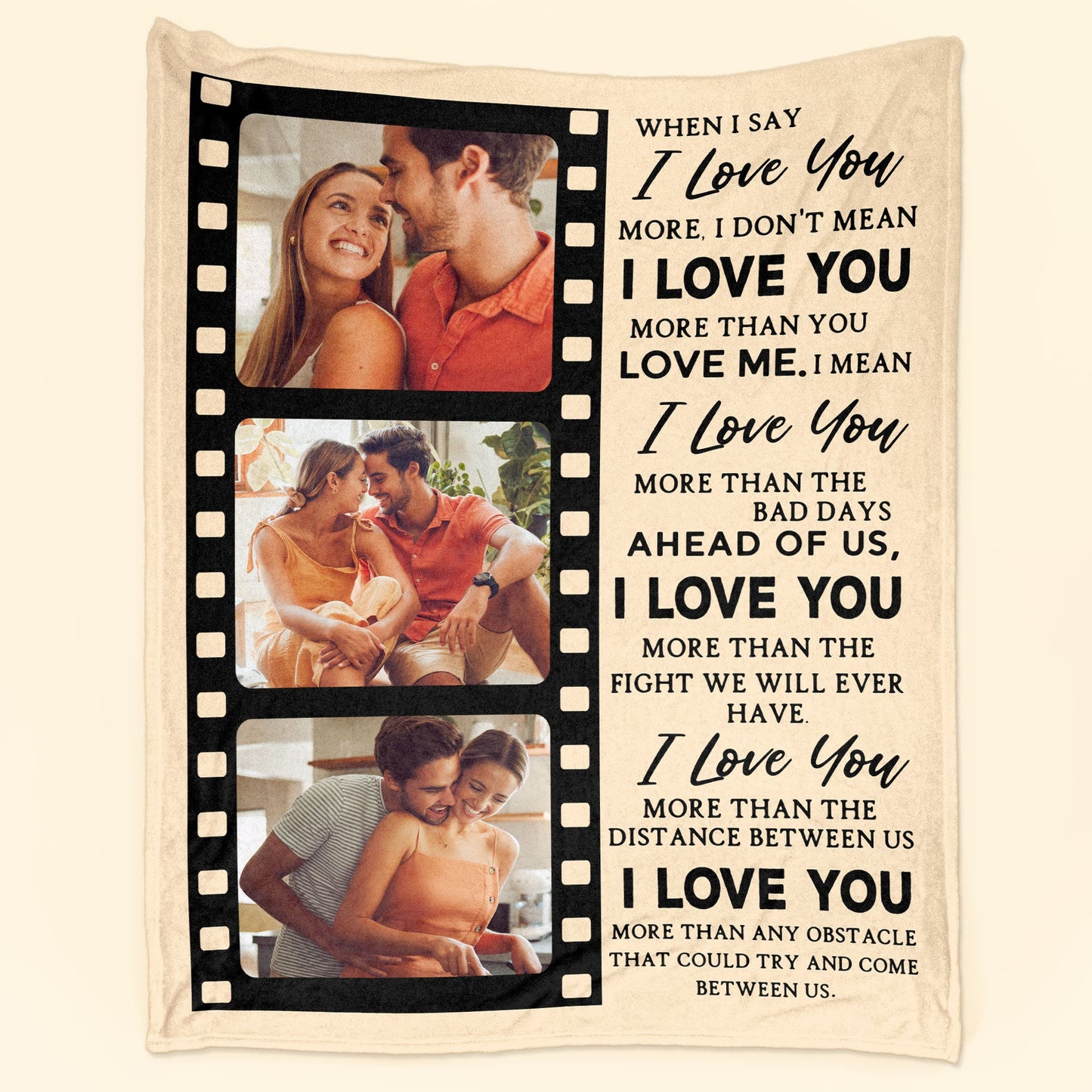 When I Say I Love You More - Personalized Photo Blanket