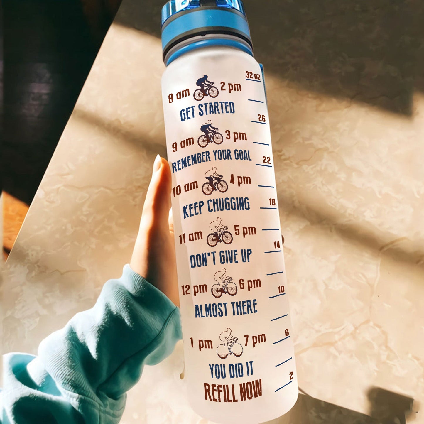 When Nothing Goes Right Go Cycle  - Personalized Water Tracker Bottle