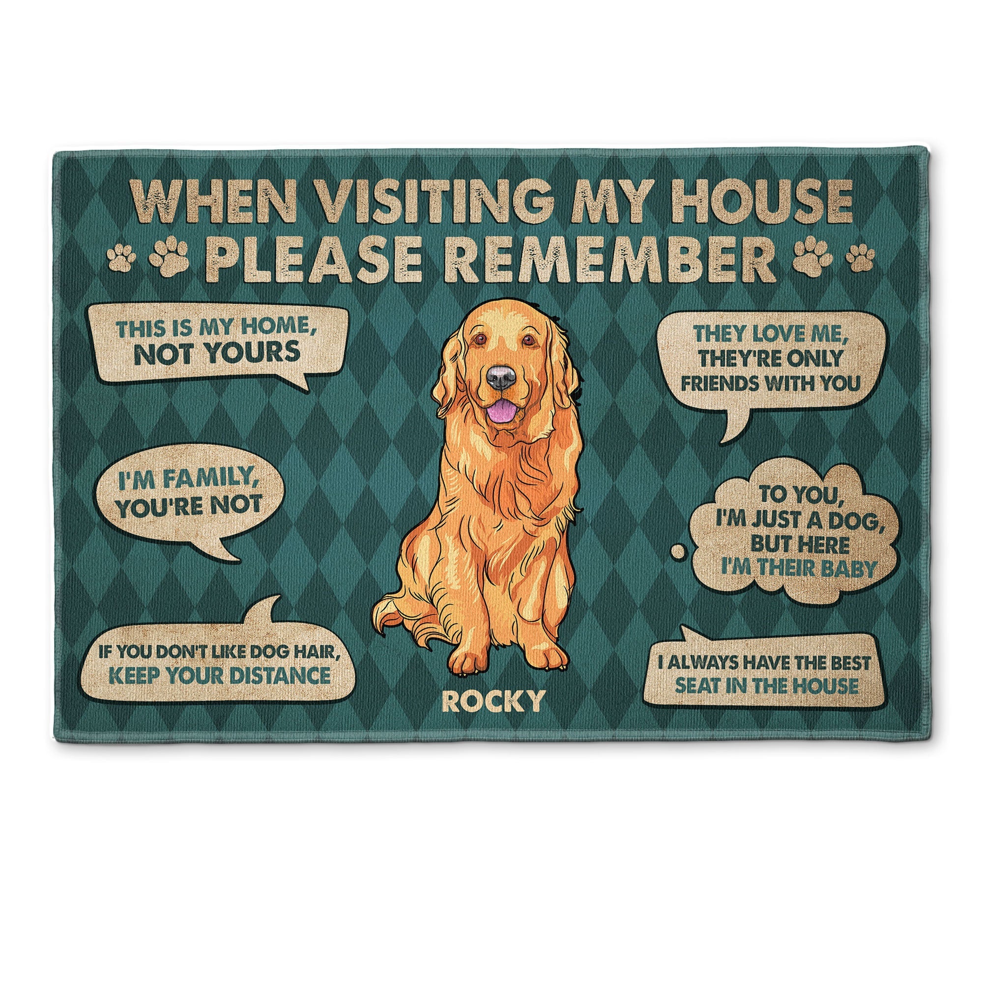 When Visiting My House - Personalized Doormat - Funny House Decor Gift For Dog Lovers, Dog Mom, Dog Dad, Besties, Sisters, Daughters