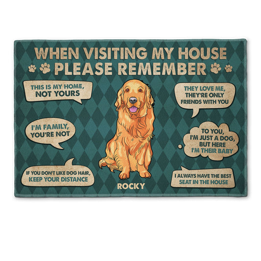 When Visiting My House - Personalized Doormat - Funny House Decor Gift For Dog Lovers, Dog Mom, Dog Dad, Besties, Sisters, Daughters