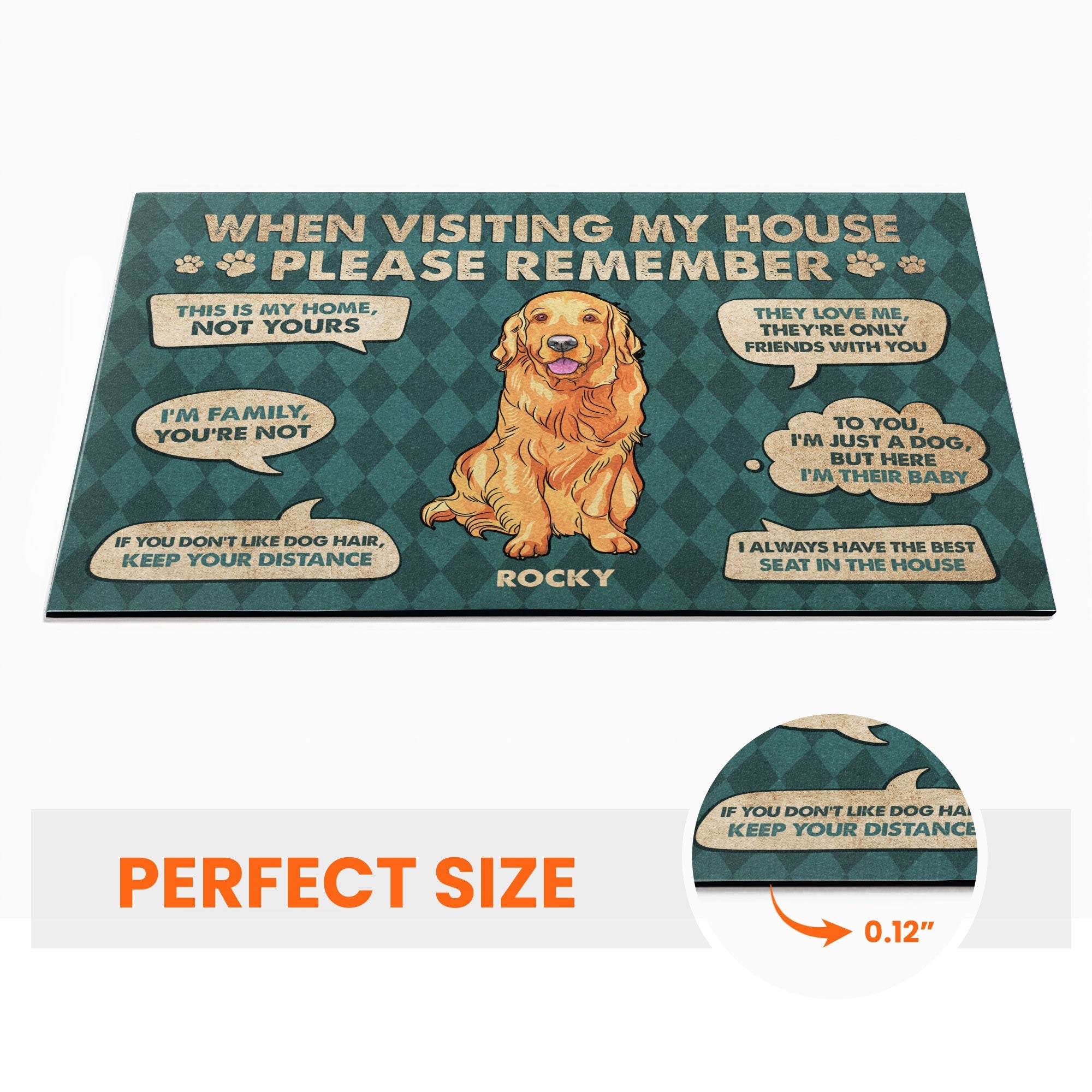 When Visiting My House - Personalized Doormat - Funny House Decor Gift For Dog Lovers, Dog Mom, Dog Dad, Besties, Sisters, Daughters